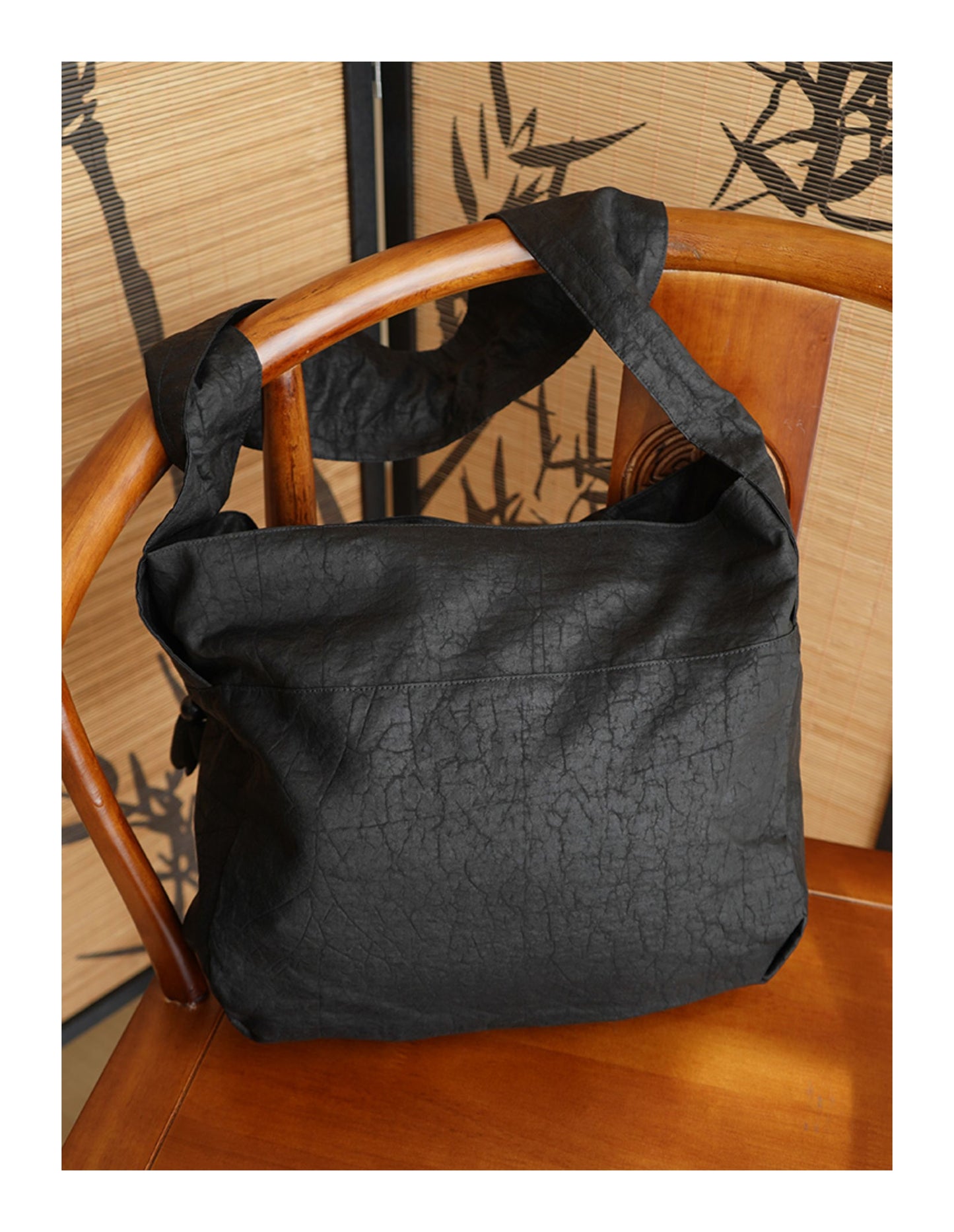 Gambiered Canton Gauze "Tortoise-Crackle" Lotus Leaf Drawstring Bag