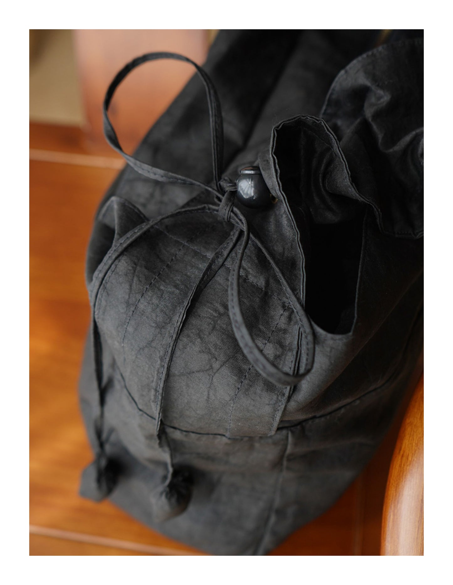 Gambiered Canton Gauze "Tortoise-Crackle" Lotus Leaf Drawstring Bag