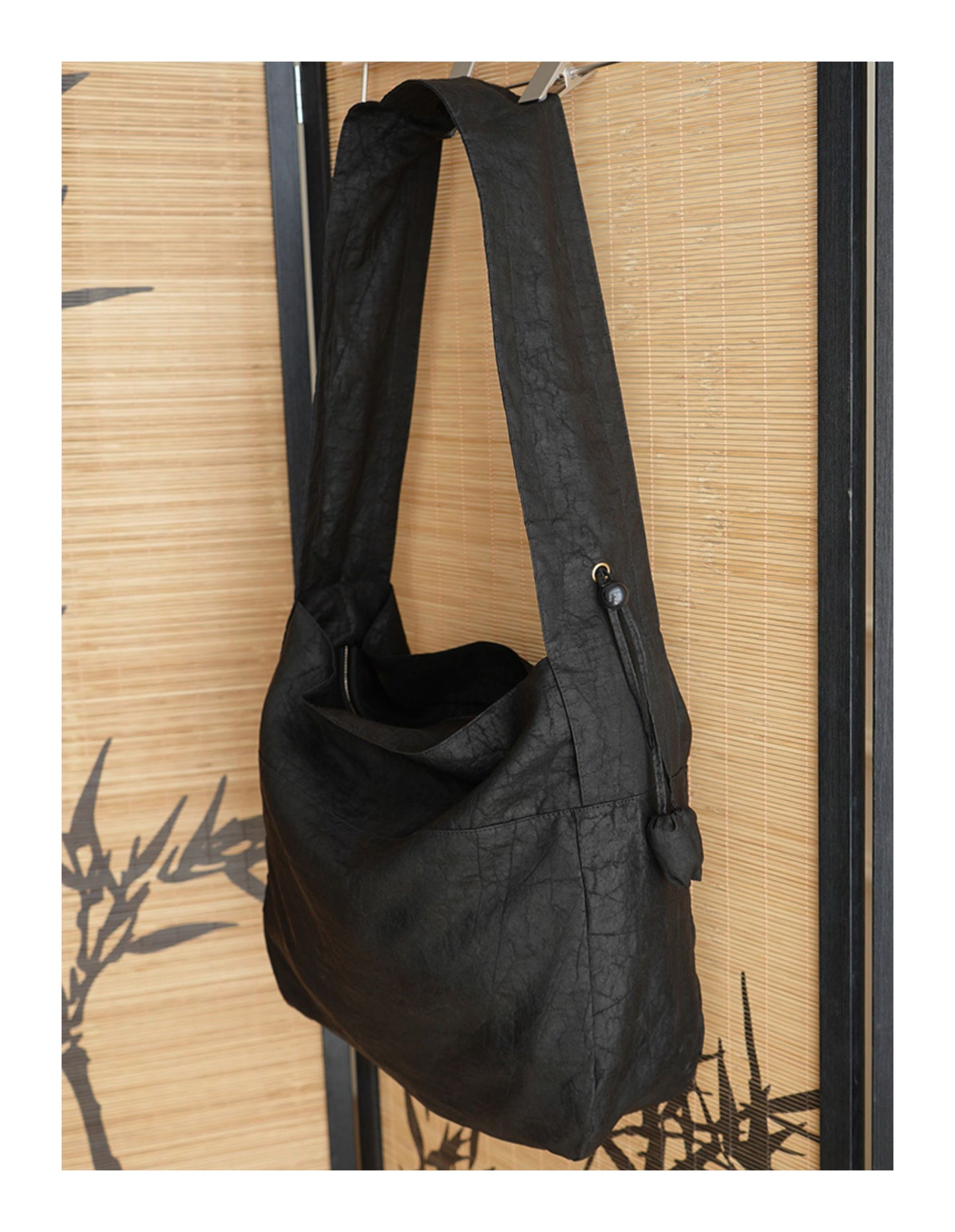 Gambiered Canton Gauze "Tortoise-Crackle" Lotus Leaf Drawstring Bag