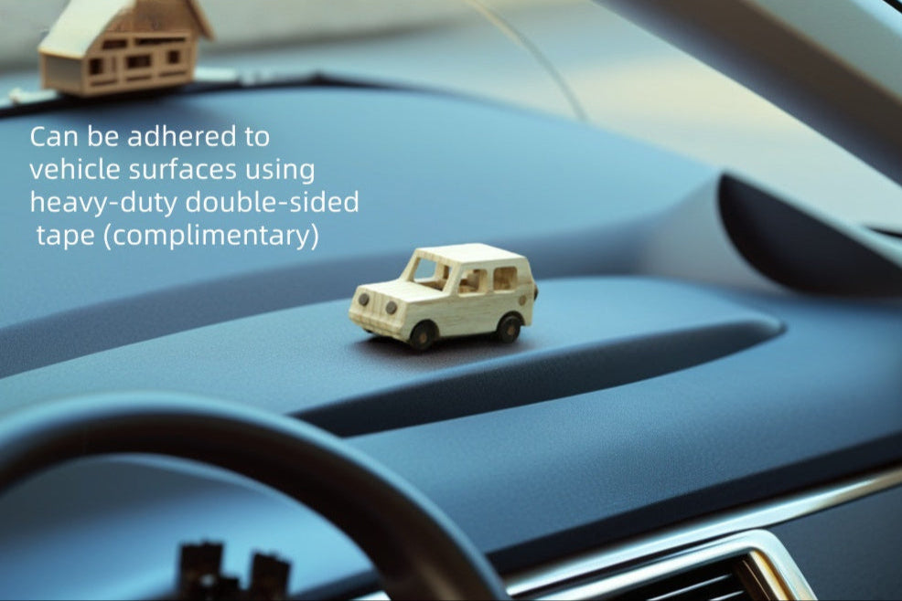 Artisan-Crafted Ash & Walnut SUV Car Ornament – Natural Beeswax-Finished Solid Wood Dashboard Decor, Eco-Friendly Vehicle Interior Accessory with Scratch-Resistant Protection