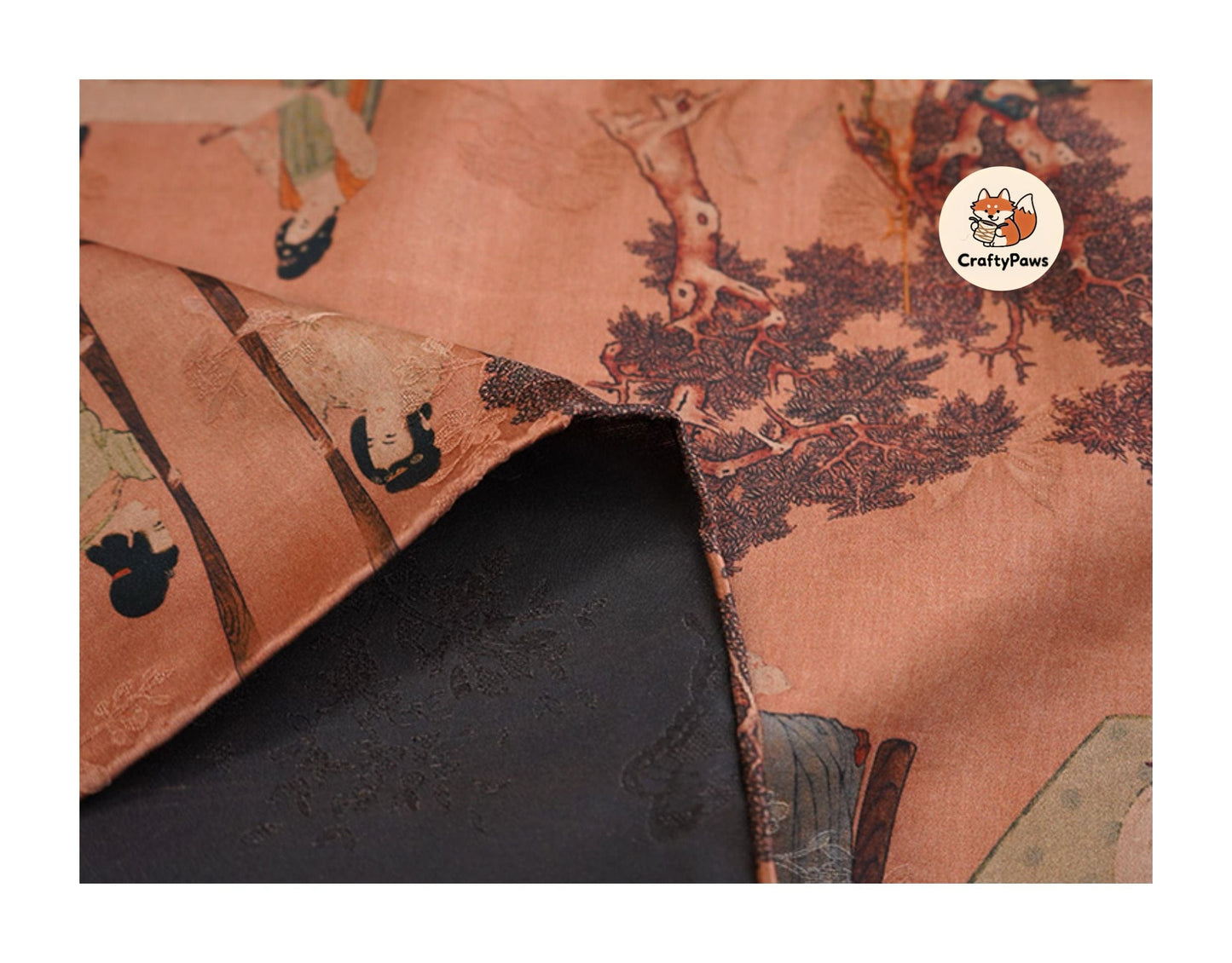 Tang Dynasty Ladies Pattern Square Scarf - Vintage Gambiered Guangdong Silk (Xiangyunsha), 100% Mulberry Silk, Non-Woven Cultural Heritage Shawl/Wrap