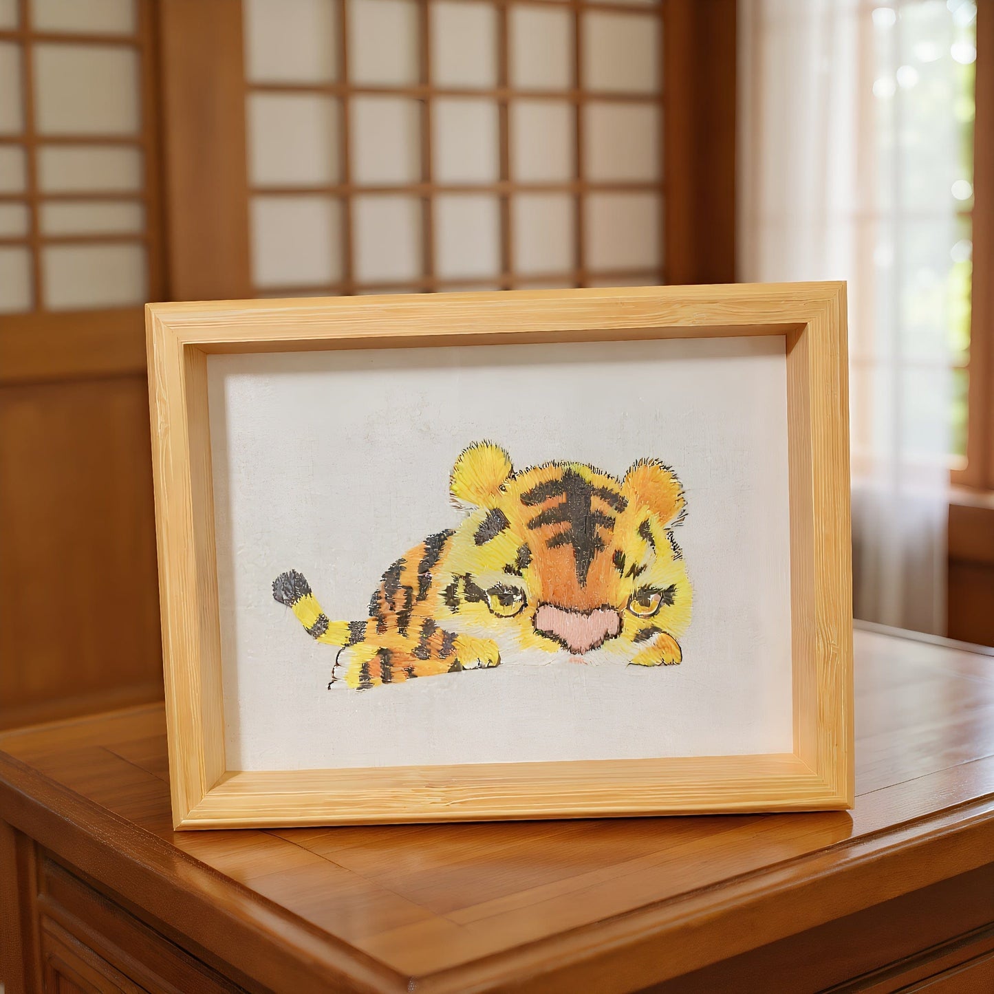 Chinese Double-Sided Embroidery Panda Wall Art - Handstitched Xiang Embroidery on Walnut Wood, Glass-Free Display, Asian Home Decor Gift
