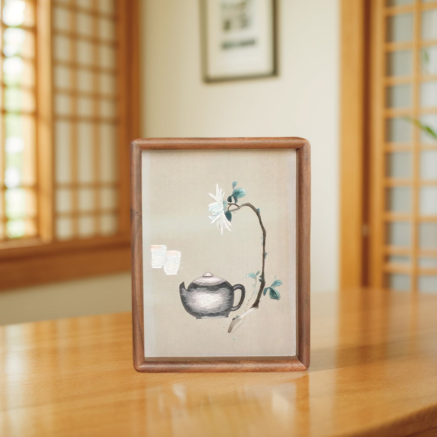Chinese Double-Sided Embroidery Panda Wall Art - Handstitched Xiang Embroidery on Walnut Wood, Glass-Free Display, Asian Home Decor Gift