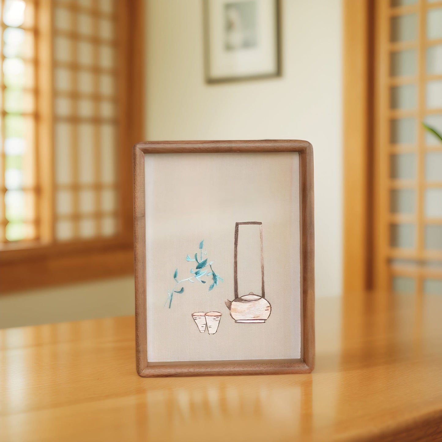 Chinese Double-Sided Embroidery Panda Wall Art - Handstitched Xiang Embroidery on Walnut Wood, Glass-Free Display, Asian Home Decor Gift