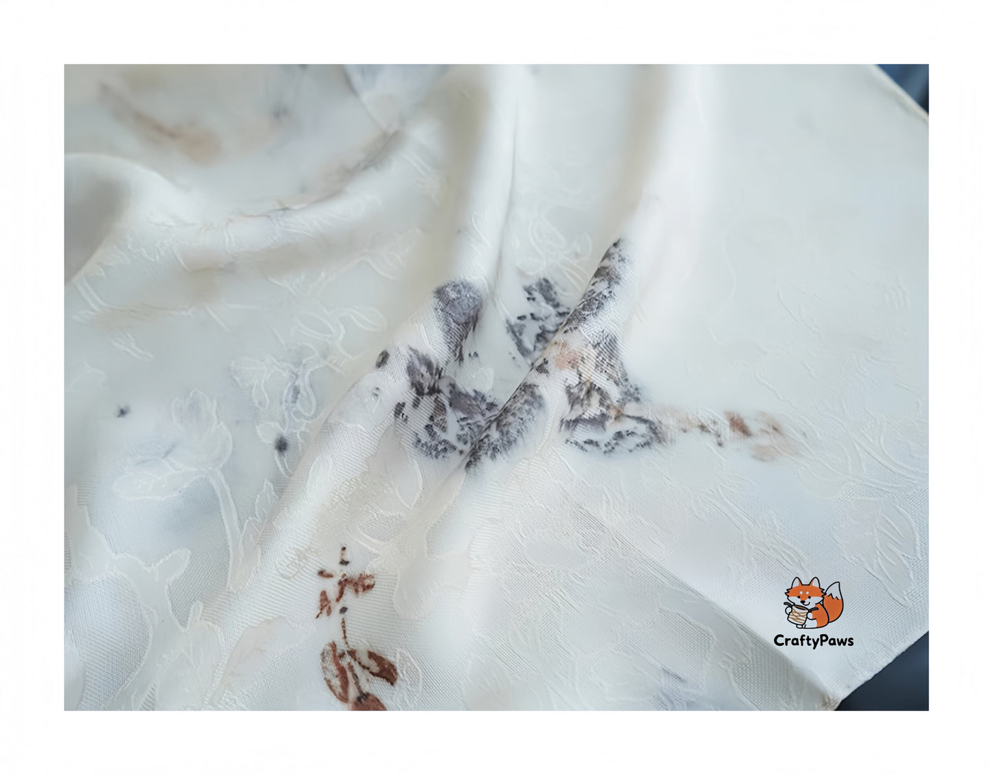Leaf Print & Plant-Dyed Jiaoluo Silk Scarf - 19 Momme Breathable Square Neckwear, Handwoven 100% Mulberry Silk, Intangible Cultural Heritage Gift