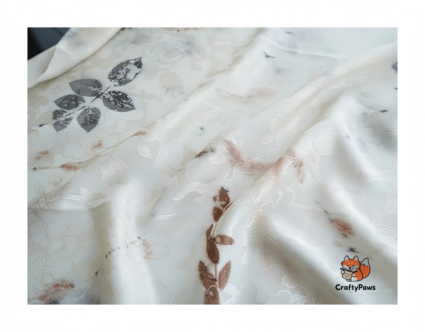 Leaf Print & Plant-Dyed Jiaoluo Silk Scarf - 19 Momme Breathable Square Neckwear, Handwoven 100% Mulberry Silk, Intangible Cultural Heritage Gift