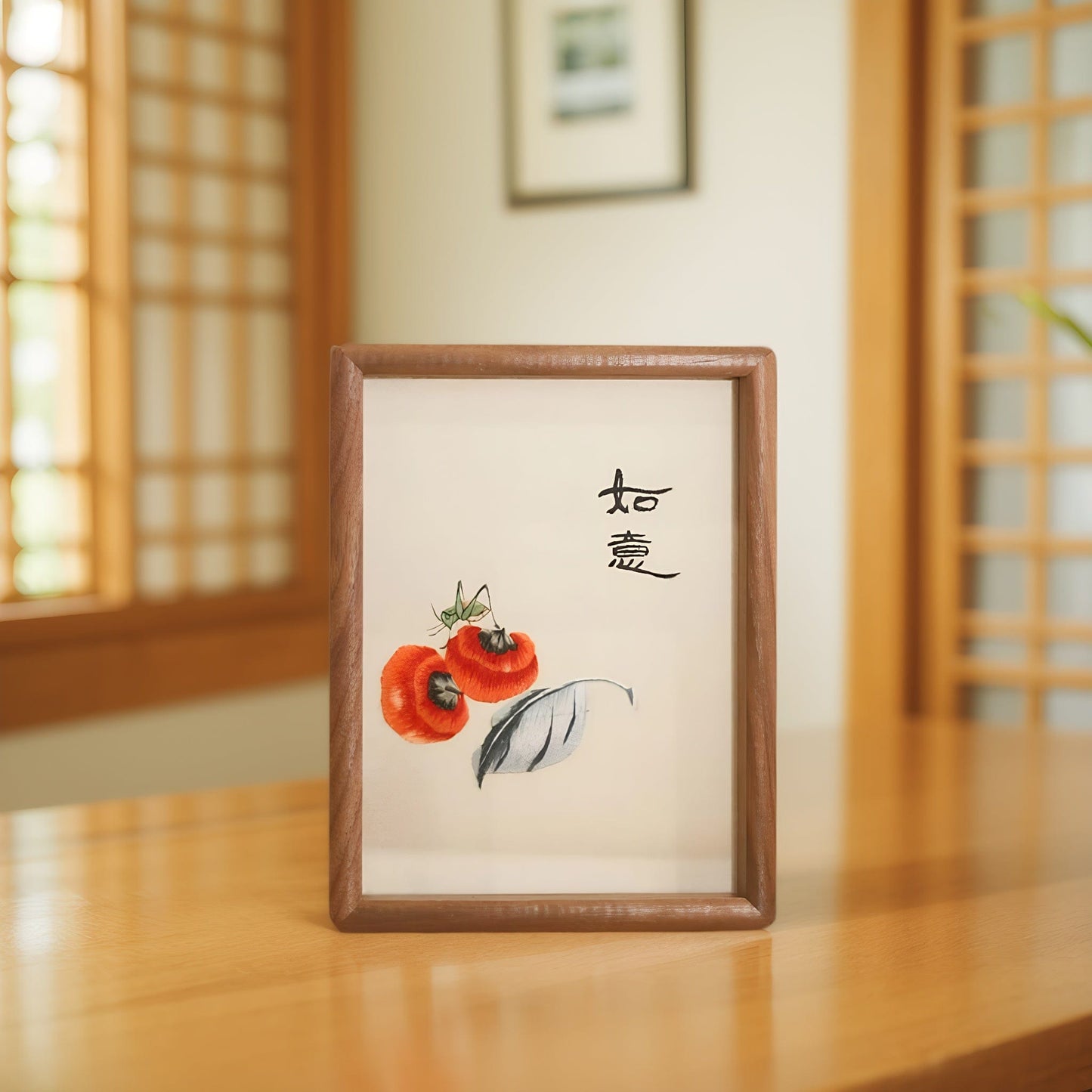 Chinese Double-Sided Embroidery Panda Wall Art - Handstitched Xiang Embroidery on Walnut Wood, Glass-Free Display, Asian Home Decor Gift