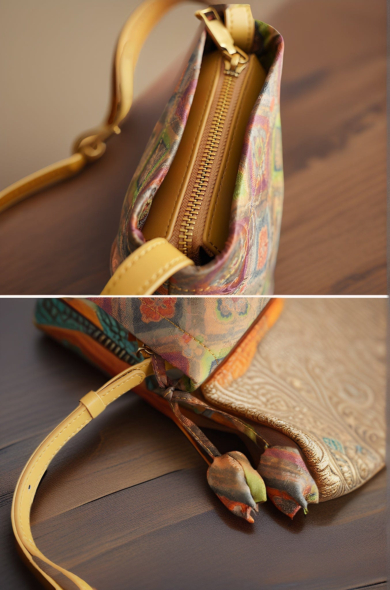 East-Meets-West Elegance: Windowpane Pattern Gambiered Canton Gauze Silk Phone Bag - Chic Oriental Mini Crossbody