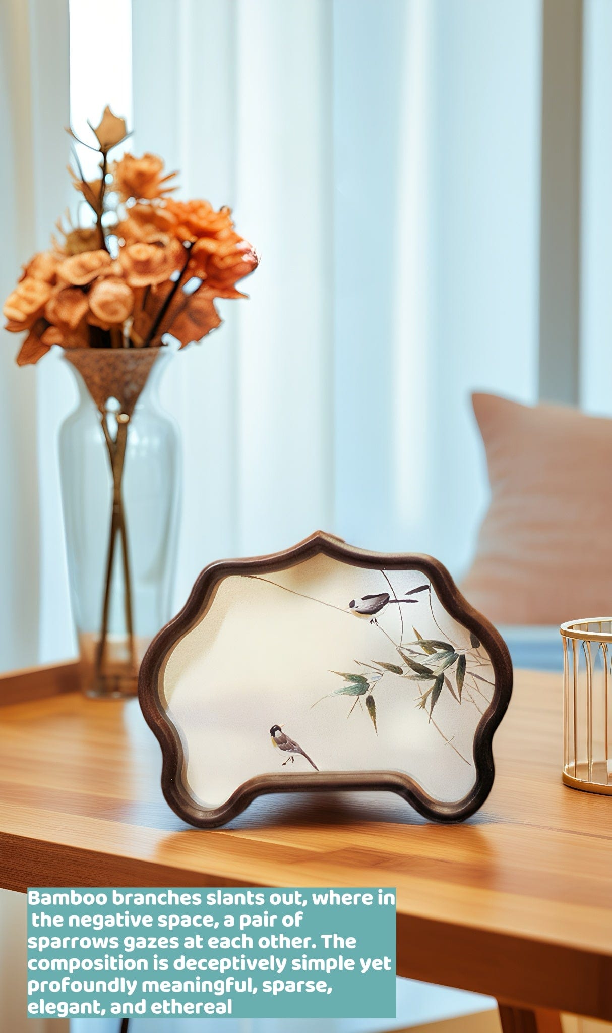 Double-Sided Art Ornament - Handmade Xiang Embroidery Display with Auspicious Birds & Flowers, Meticulous Needlework Home Decor