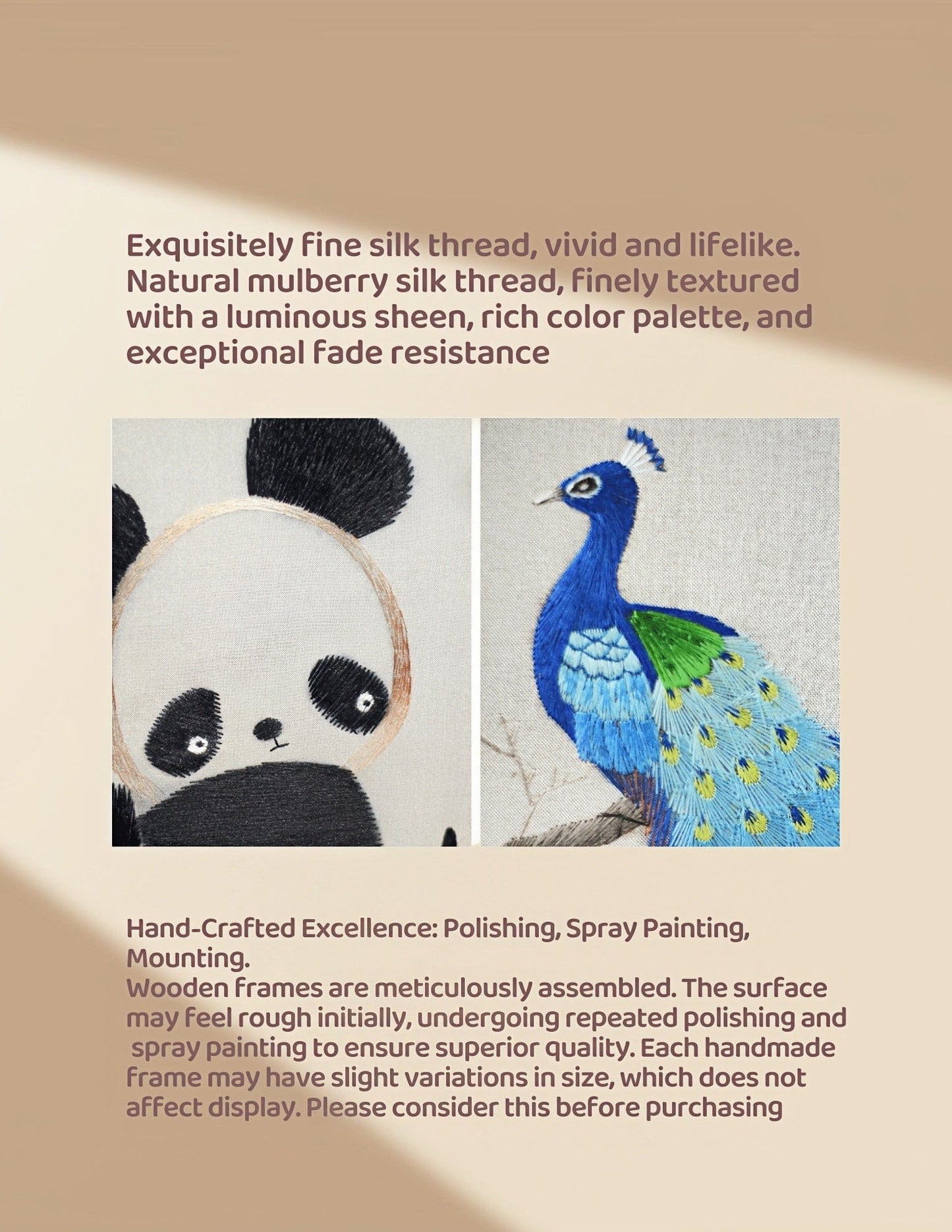 Chinese Double-Sided Embroidery Panda Wall Art - Handstitched Xiang Embroidery on Walnut Wood, Glass-Free Display, Asian Home Decor Gift