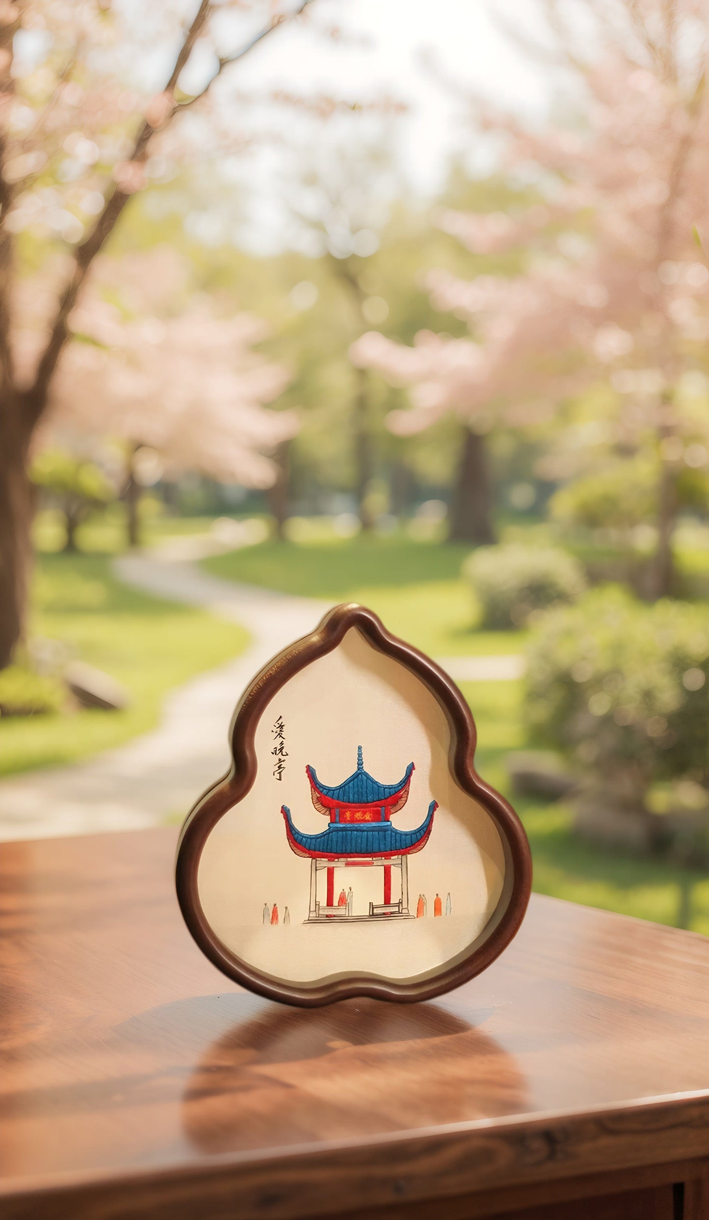 Double-Sided Art Ornament - Handmade Xiang Embroidery Display with Auspicious Birds & Flowers, Meticulous Needlework Home Decor
