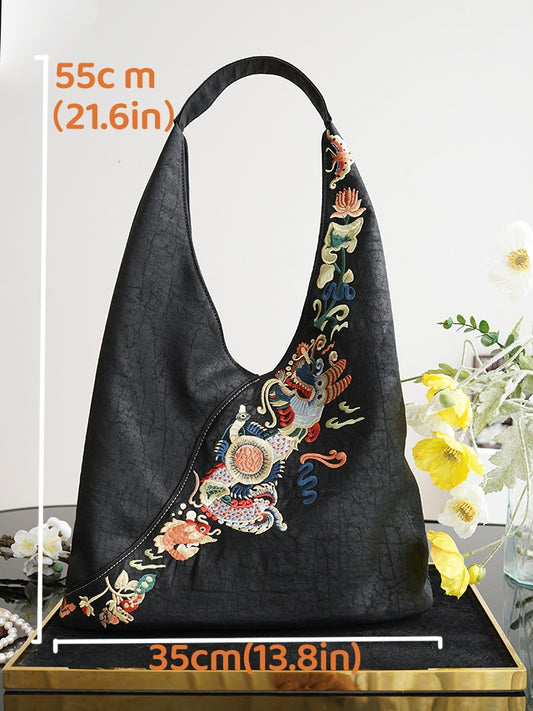 Dragon-Koi Gambiered Canton Gauze Bag