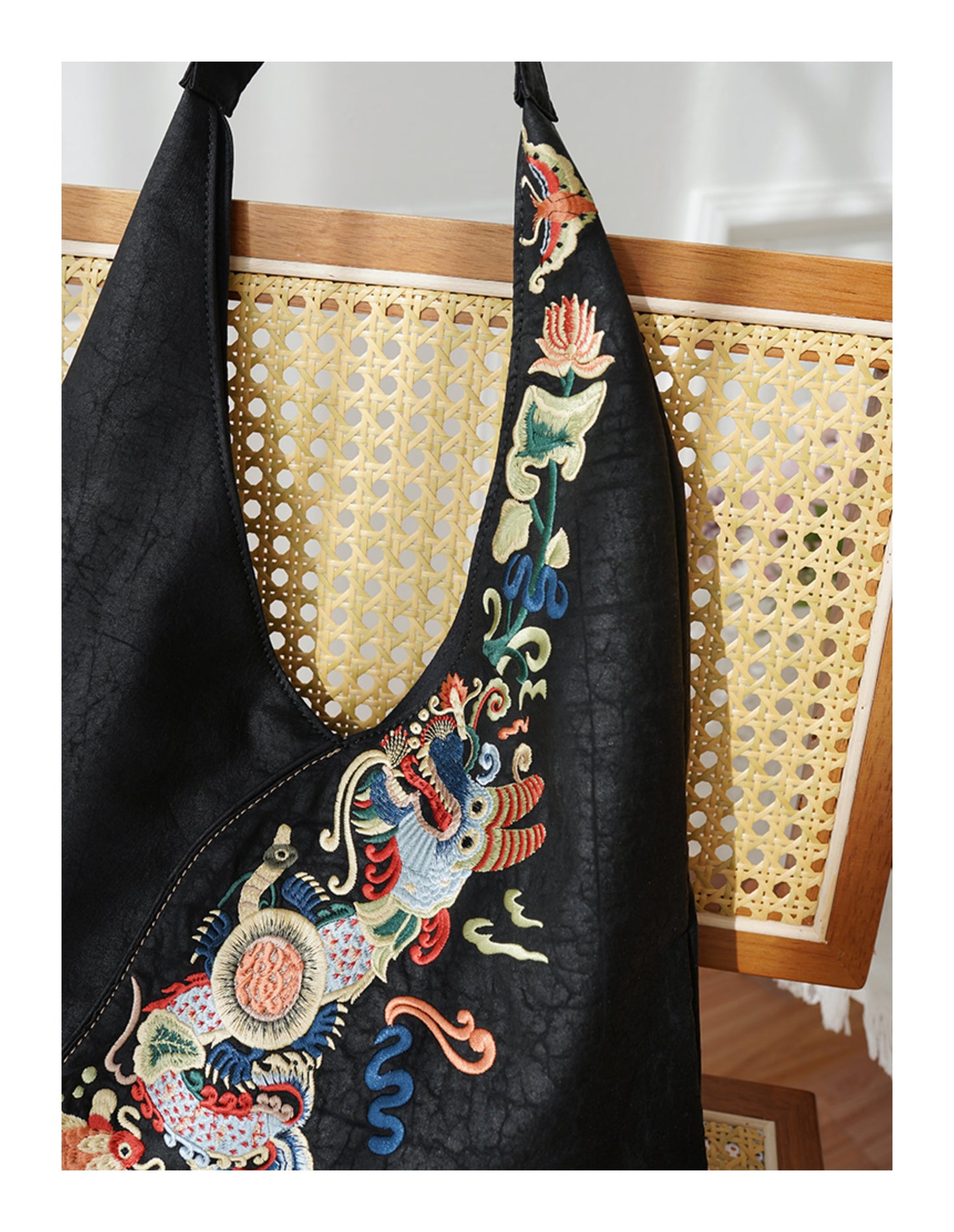 Dragon-Koi Gambiered Canton Gauze Bag
