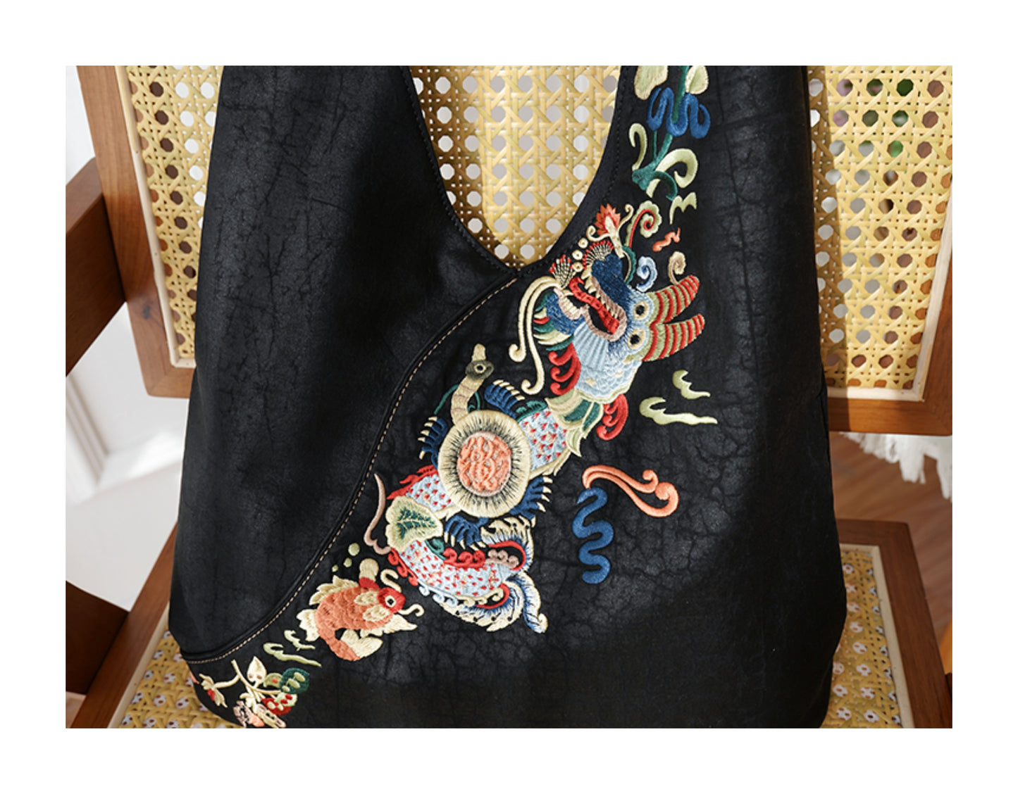 Dragon-Koi Gambiered Canton Gauze Bag