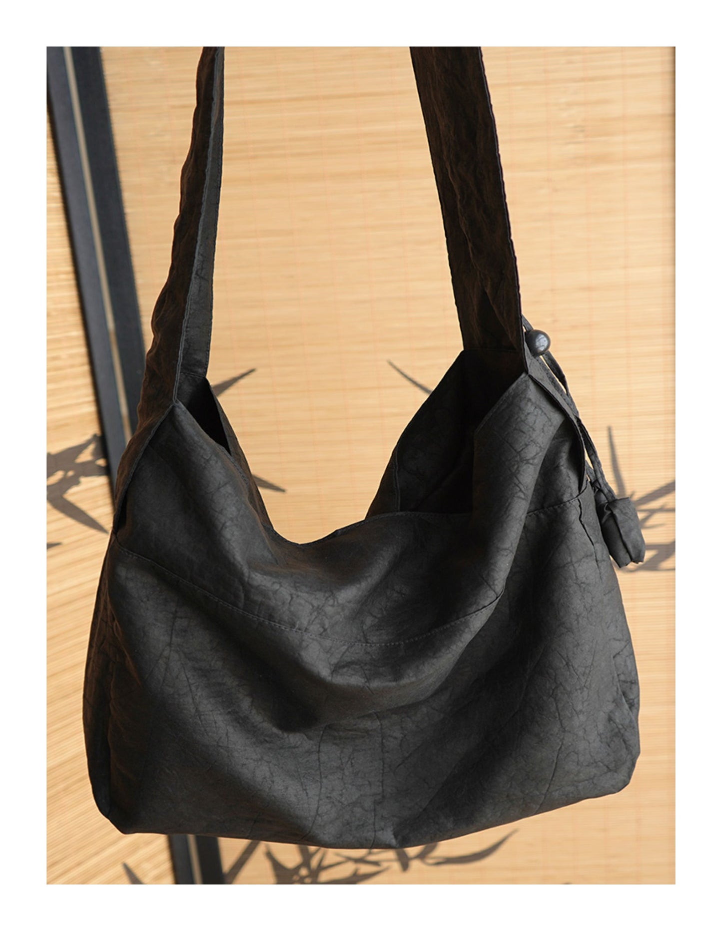 Gambiered Canton Gauze "Tortoise-Crackle" Lotus Leaf Drawstring Bag