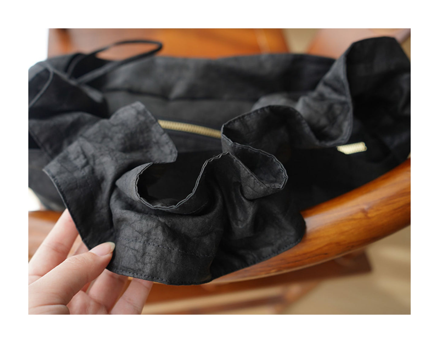Gambiered Canton Gauze "Tortoise-Crackle" Lotus Leaf Drawstring Bag