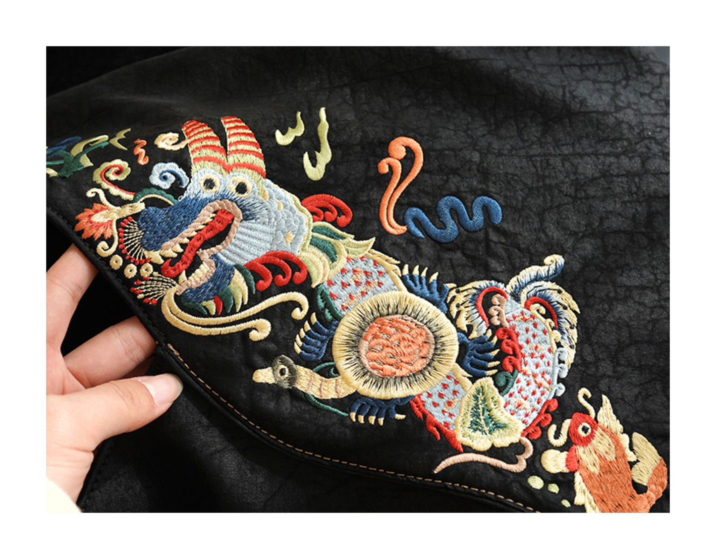 Dragon-Koi Gambiered Canton Gauze Bag