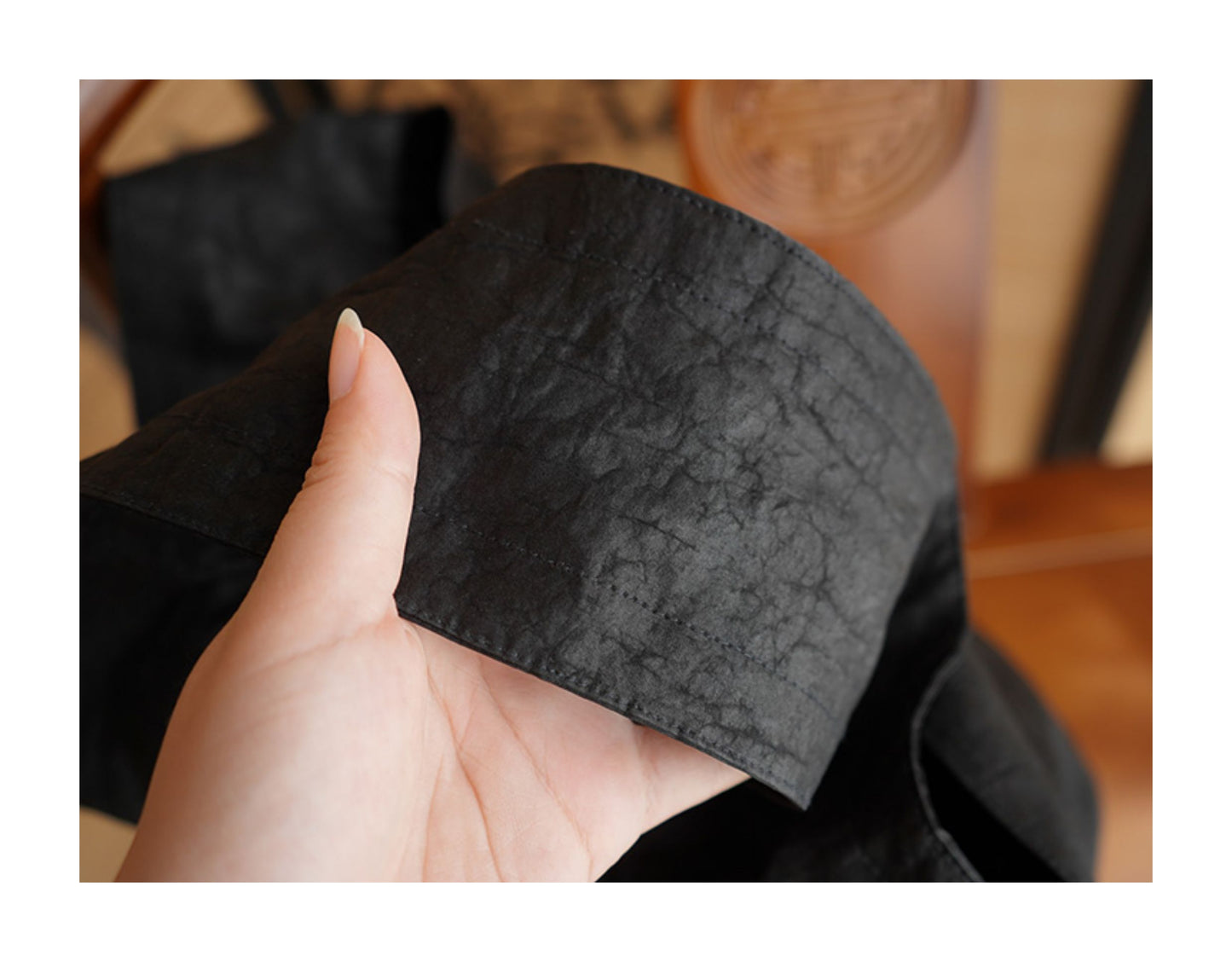 Gambiered Canton Gauze "Tortoise-Crackle" Lotus Leaf Drawstring Bag