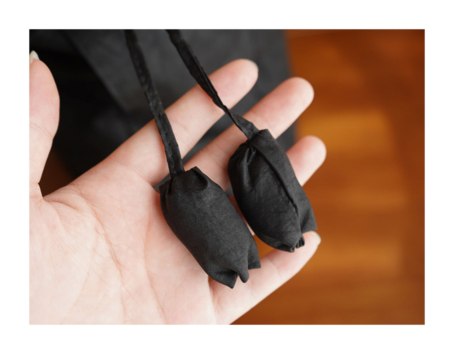 Gambiered Canton Gauze "Tortoise-Crackle" Lotus Leaf Drawstring Bag