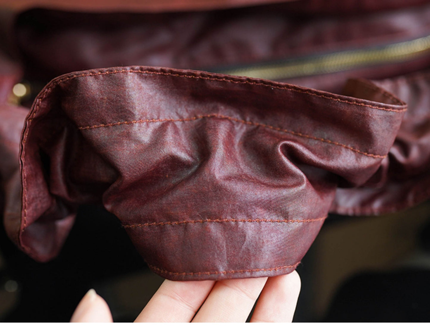 Gambiered Canton Gauze "Tortoise-Crackle" Lotus Leaf Drawstring Bag