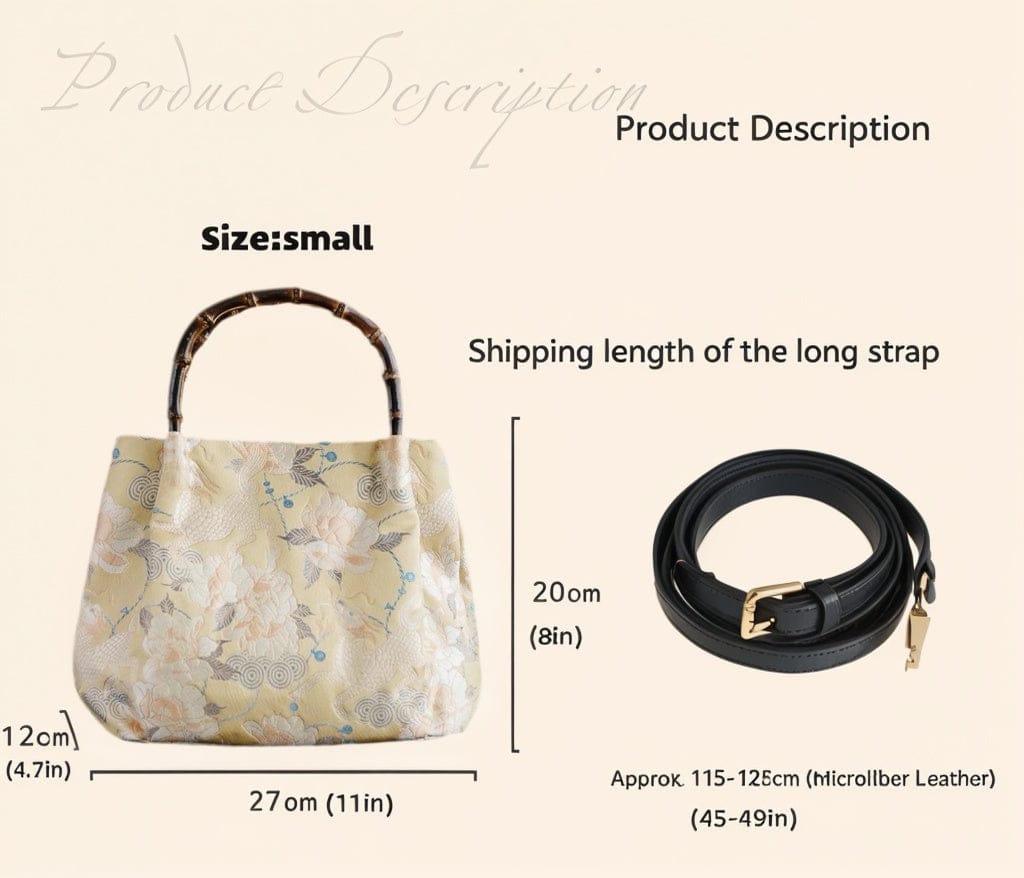 Song Brocade Kylin Bamboo Handle Tote