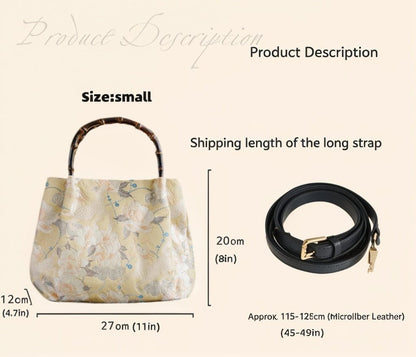 Song Brocade Kylin Bamboo Handle Tote