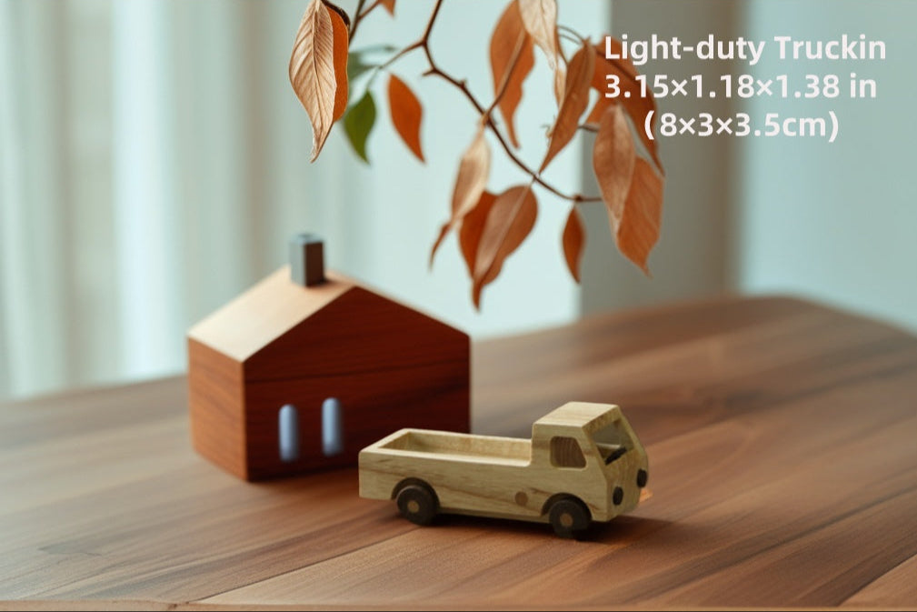 Artisan-Crafted Ash & Walnut  light duty Truckin -Natural Beeswax-Finished Solid Wood Dashboard Decor, Eco-Friendly Vehicle Interior Accessory with Scratch-Resistant 