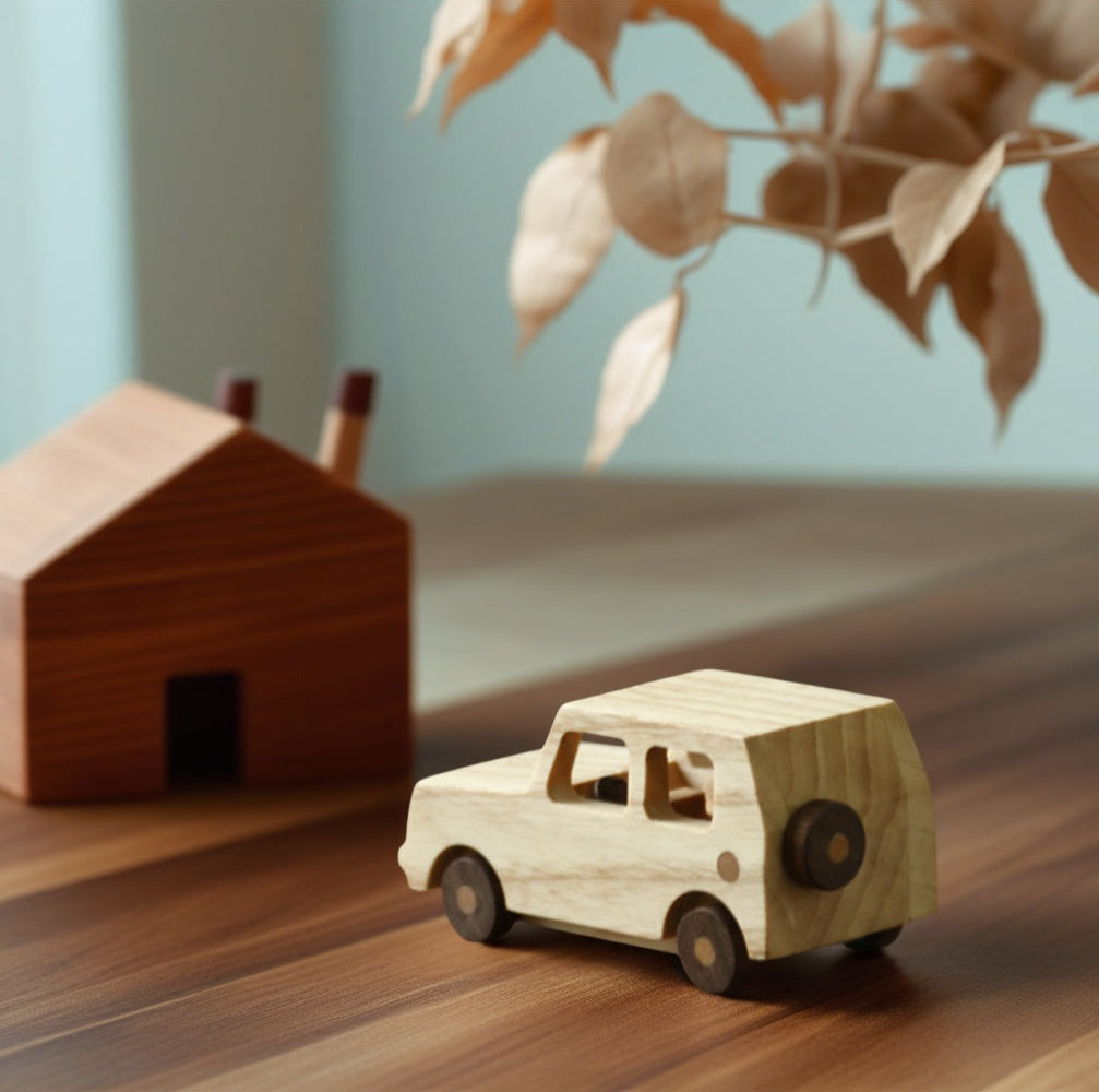Natural Beeswax-Finished Solid Wood Dashboard Decor, Eco-Friendly Vehicle Interior Accessory with Scratch-Resistant Protection