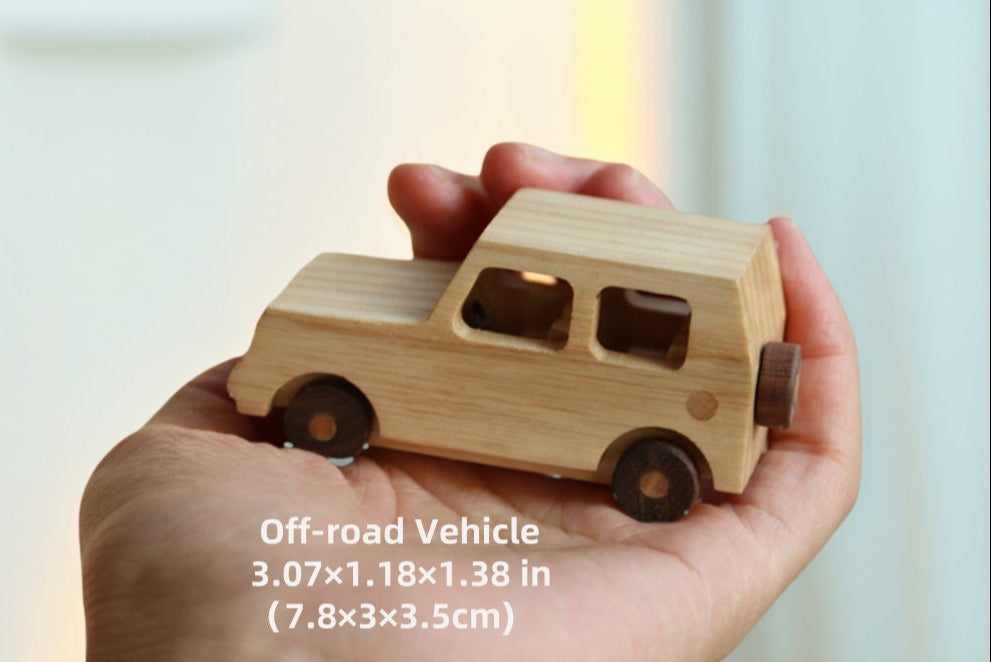 Artisan-Crafted Ash & Walnut SUV Car Ornament – Natural Beeswax-Finished Solid Wood Dashboard Decor, Eco-Friendly Vehicle Interior Accessory with Scratch-Resistant Protection