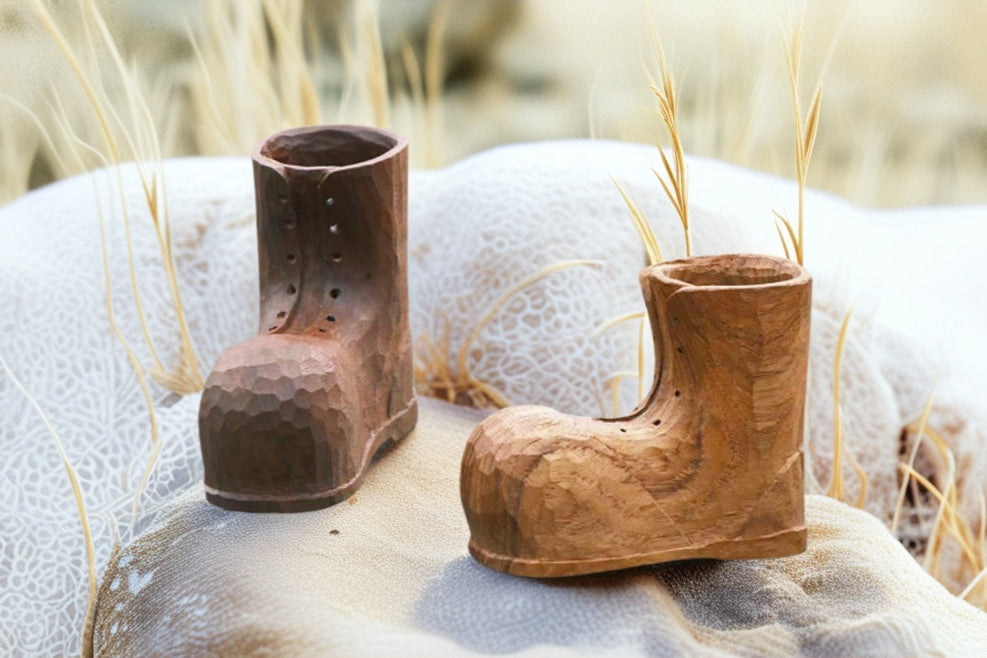 Crafted with meticulous artistry, this ​hand-carved shoe-shaped pen holder​ blends whimsical design with functional elegance. Made from sustainably sourced solid wood and finished with a non-toxic beeswax coating, it offers a ​scratch-resistant surface​ while maintaining eco-friendly integrity.