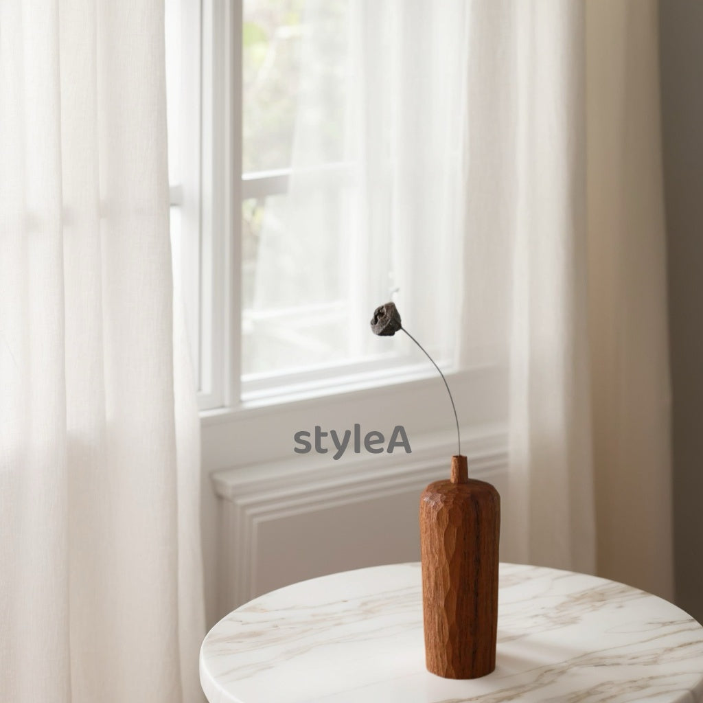 Crafted from ​premium Burmese Teak​ and meticulously hand-carved by skilled artisans, this small decorative vase combines timeless elegance with functional design. Ideal for displaying fresh blooms, dried floral arrangements, or as a standalone decorative accent, it adds a touch of rustic charm to any space while meeting modern sustainability standards