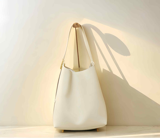 Minimalist Leather  for Women – Elegant Ivory Tote