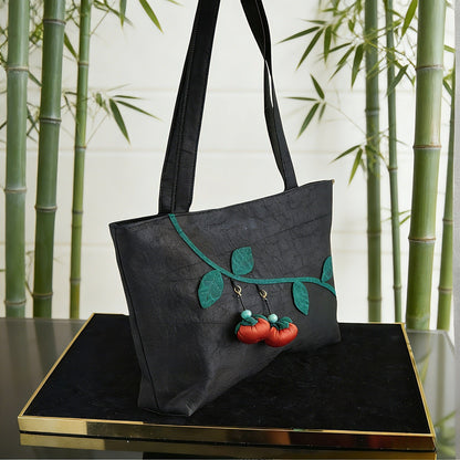 Auspicious Red Persimmon Xiangyunsha silk Tote