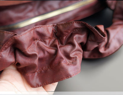 Gambiered Guangdong Silk (Xiangyun Sha) Tortoise-Crack Pattern Lotus Drawstring Bag - New Chinese Style Women's Shoulder Tote, Convertible Crossbody & Handheld Purse for Daily Commute
