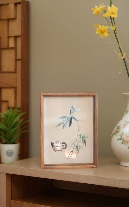 Chinese Double-Sided Embroidery Panda Wall Art - Handstitched Xiang Embroidery on Walnut Wood, Glass-Free Display, Asian Home Decor Gift