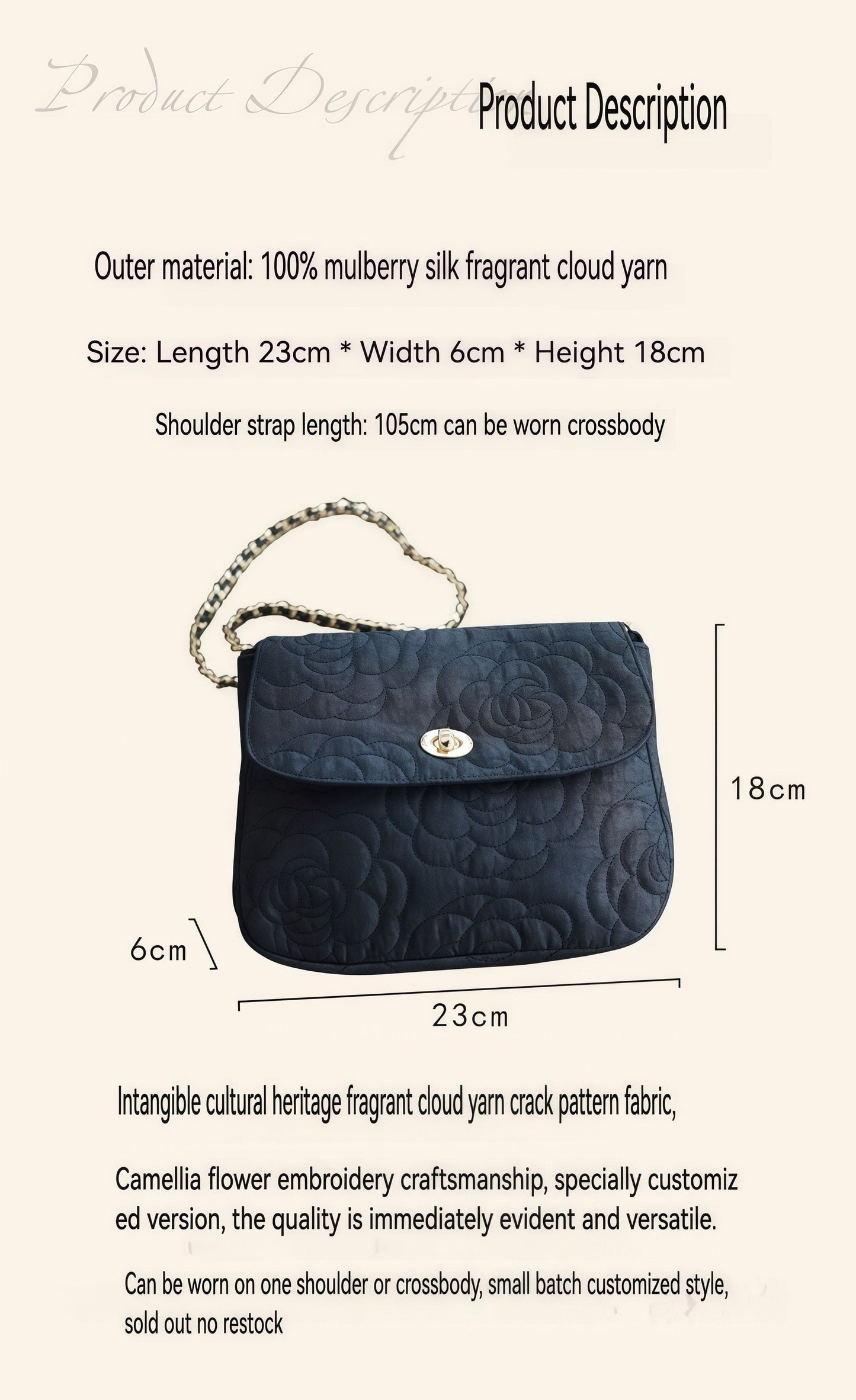 Chinese Style Bag, Luxury Silk Purse for Women, Vintage Xiangyunsha (Gambiered Guangdong Silk) Crossbody Handbag with Camellia Design - Artisanal Mulberry Silk Clutch