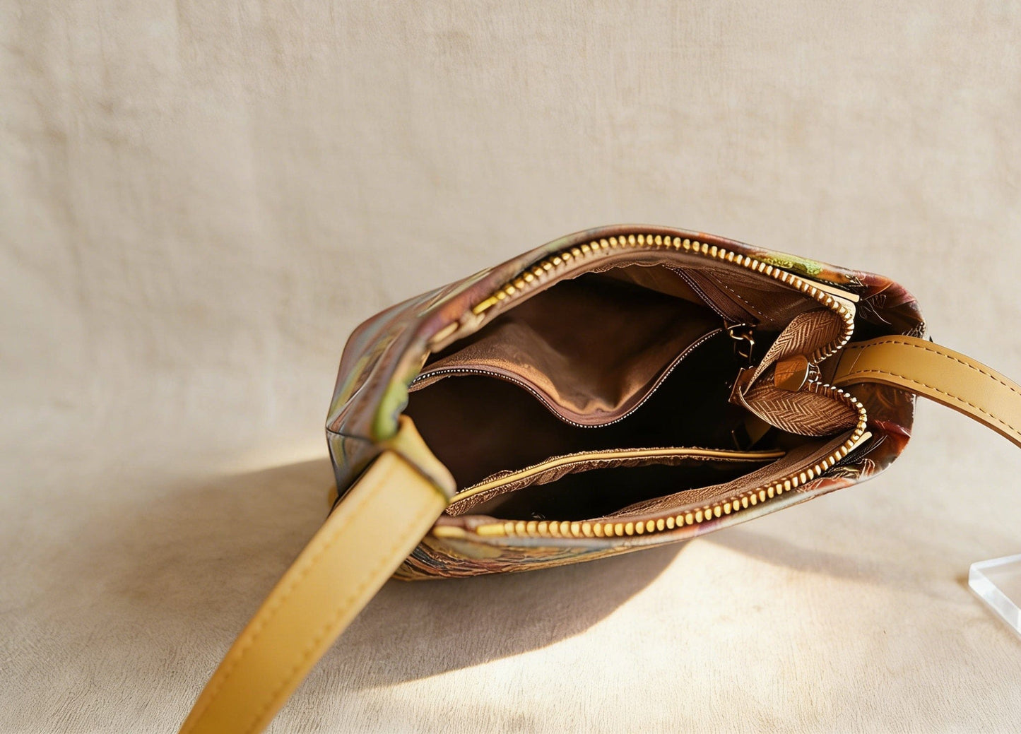 Xiangyunsha Four-Grid Crossbody Bucket Bag