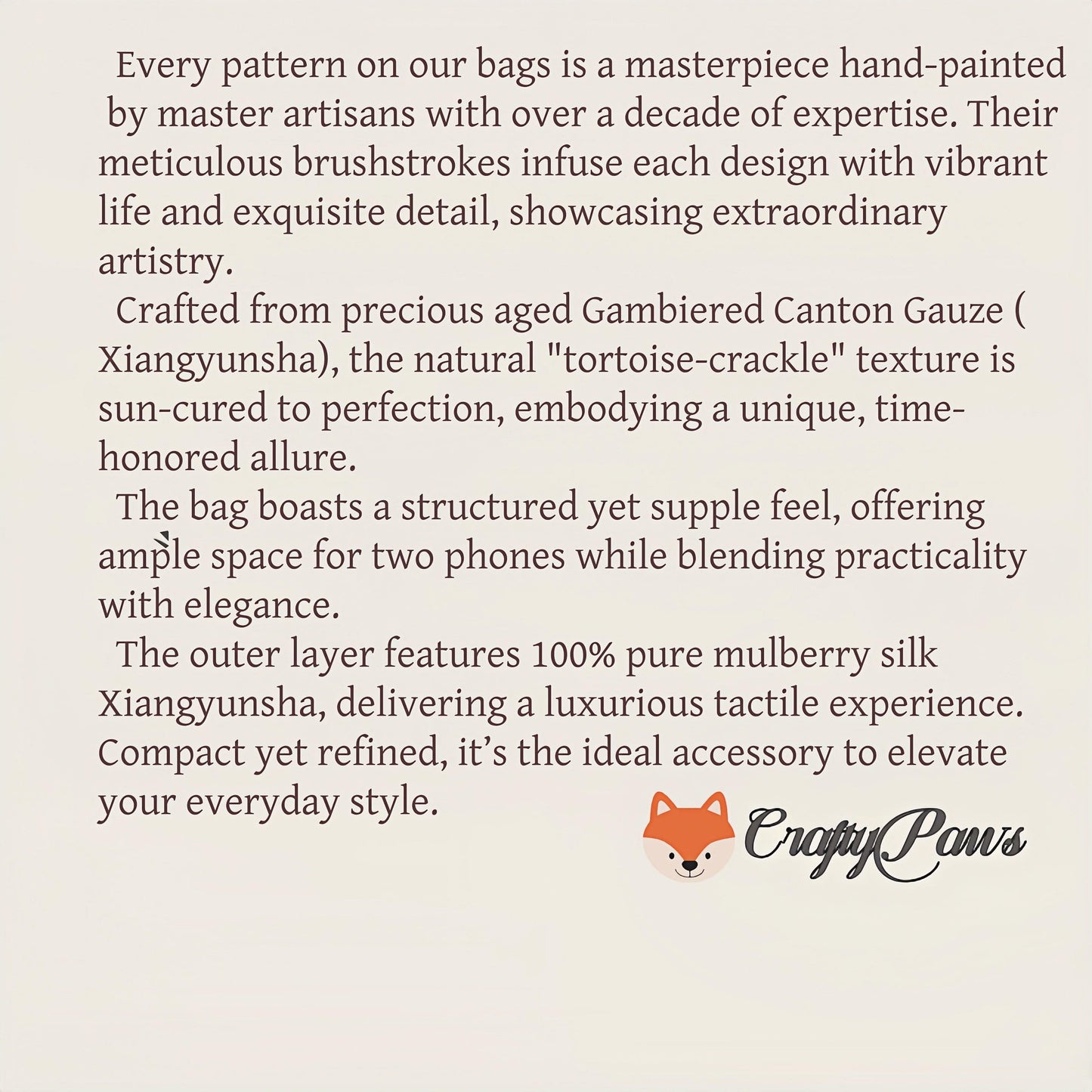 Gambiered Guangdong Silk Crossbody Bag | Hand-Painted Chinese Art | Women's Phone Purse