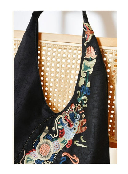 Loong Li Xiangyunsha Silk Hand-Embroidered Story Tote