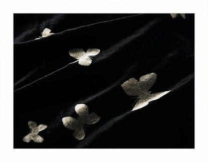 New Chinese Style Velvet Silk Scarf - Double-Layer Winter Shawl for Women with Butterfly Print, Mulberry Silk Luxury Wrap