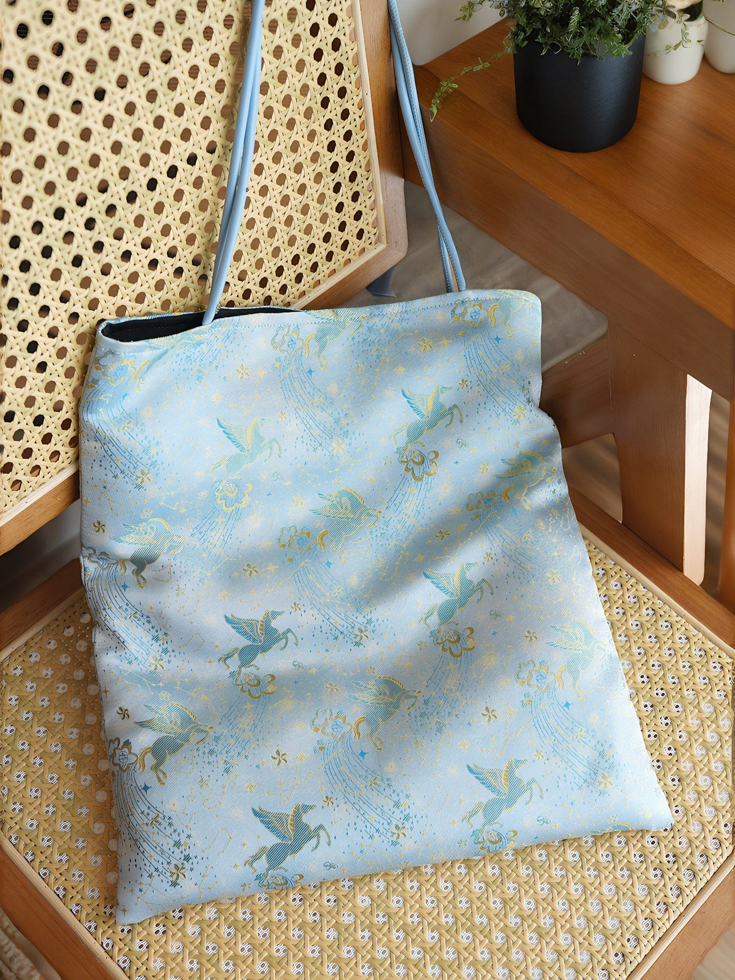 Dream Pegasus Shoulder Bag - New Chinese Style Song Brocade Silk Underarm Purse, Elegant Oriental Crossbody Bag for Women