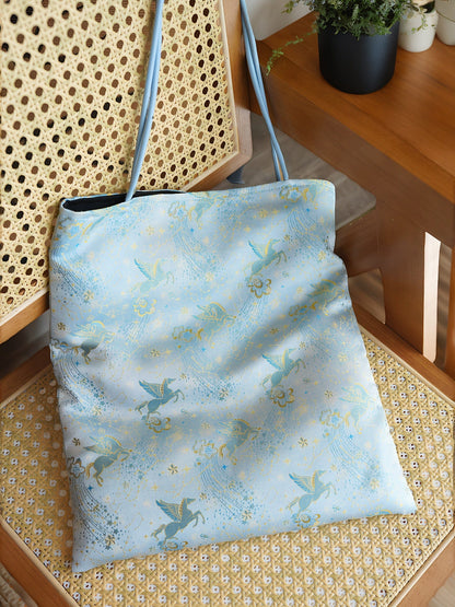 Dream Pegasus Shoulder Bag - New Chinese Style Song Brocade Silk Underarm Purse, Elegant Oriental Crossbody Bag for Women