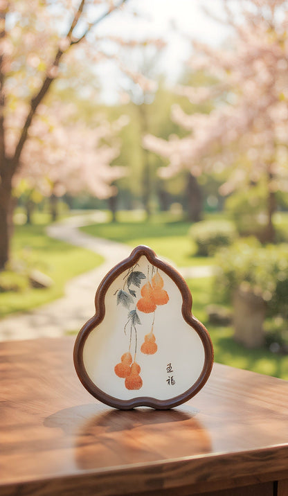 Double-Sided Art Ornament - Handmade Xiang Embroidery Display with Auspicious Birds & Flowers, Meticulous Needlework Home Decor