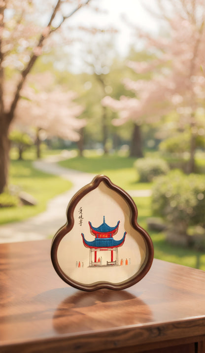 Double-Sided Art Ornament - Handmade Xiang Embroidery Display with Auspicious Birds & Flowers, Meticulous Needlework Home Decor