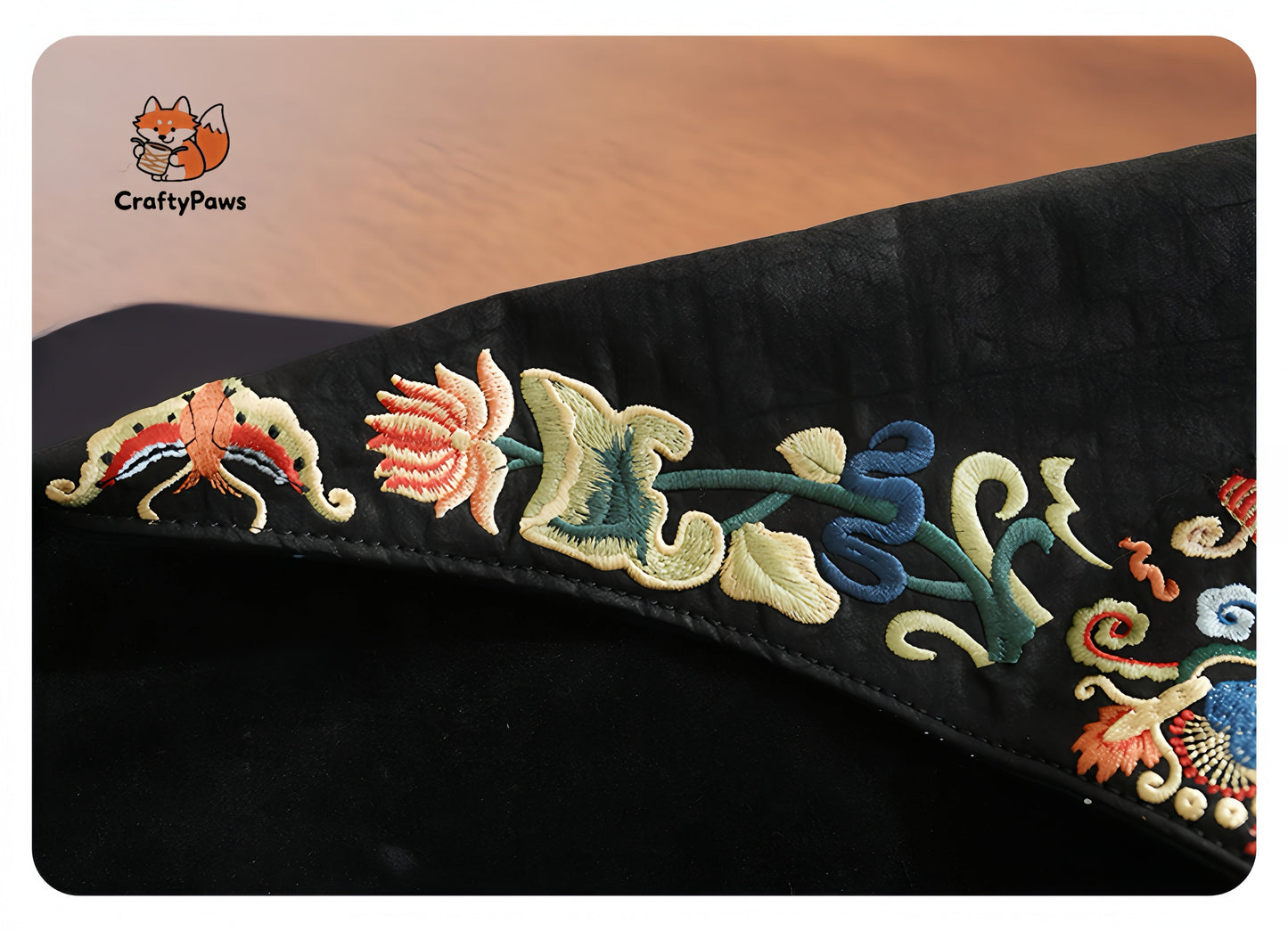 Discover this exquisite, hand-stitched pattern. Each stitch is crafted by hand in vibrant multicolored threads, symbolizing good fortune and positive aspirations—a perfect emblem of beauty and hope.